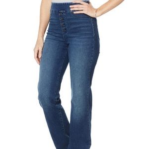 Brand New - DG2 Virtual Stretch Pull-On Faux Button-Front Trouser Jean
